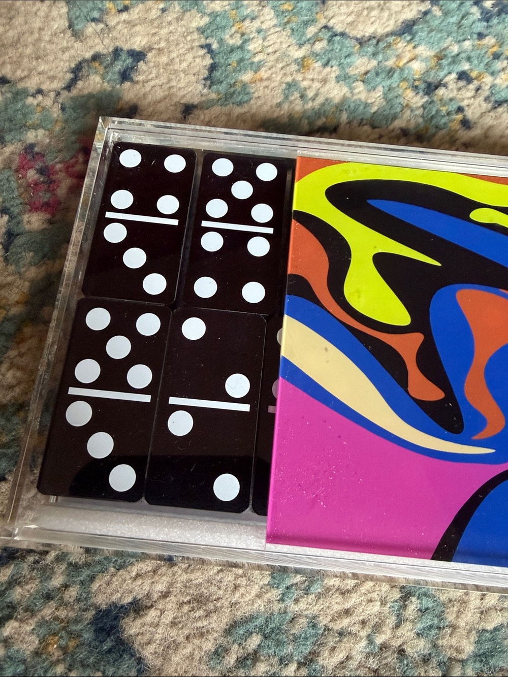 Target Black Domino Set with Multicolor Acrylic Case